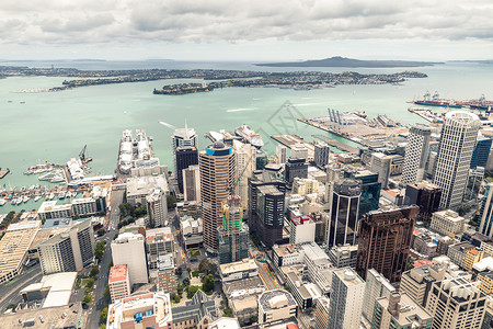 新西兰奥克兰港 新西兰 市中心 外表 怀特马塔 船背景