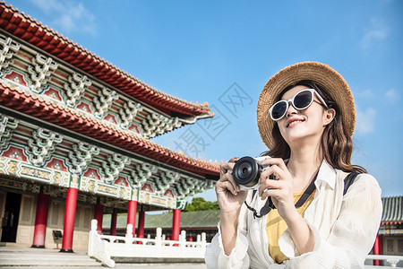 亚洲亚洲摄影庙宇的亚洲女性旅行女游客 美丽的图片
