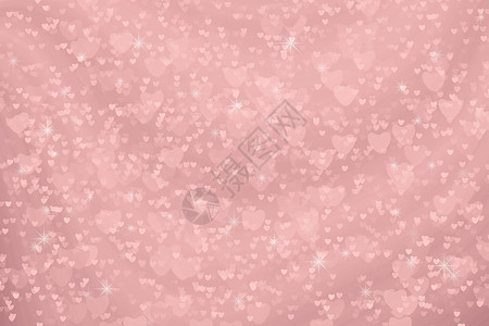 浅白心星彩虹泡泡和玫瑰色心形抽象背景图片