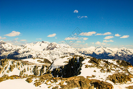 惠斯勒山 黑客山的惠斯勒滑雪轨景色 顶峰 奥运会高清图片