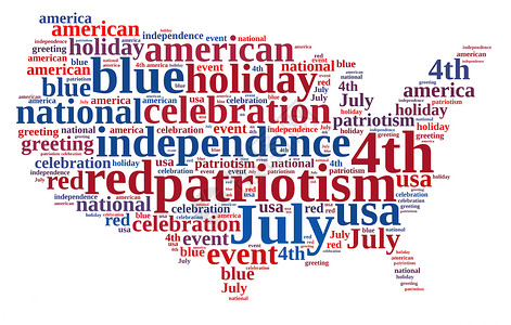 主题美国素材7月4号 团结的 爱国 快乐的 红色的 插图 云 天背景
