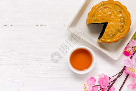 中文月饼/中文月饼背景/传统奇人 甜的 蛋糕背景图片