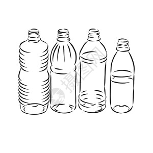 矢量单素描塑料瓶水 塑料瓶 容器 矢量素描图 涂鸦 矿物背景图片