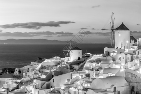 著名的欧亚城日落 希腊 欧洲 岛 伊亚 爱琴海图片