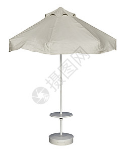 海滩雨伞 - 白色 棕褐色 白色的 剪裁 阴影 旅行 海岸背景图片
