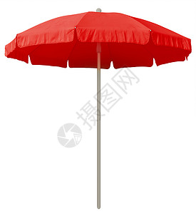 海滩雨伞 - 红色 遮阳棚 阴影 热带 热的 户外的 剪裁图片