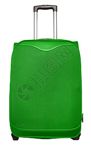 旅行袋 - 绿色 包装 运输 行李 假期 白色的背景图片