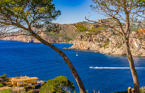 西班牙地中海马杰卡岛的 古德海岸景象高清图片