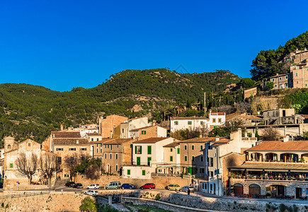 西班牙Majorca岛Banyalbufar古老的地中海村庄图片