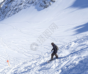 坡日罗2019年3月12日 澳洲KAPRUN 免费骑车滑雪机在卡普伦滑雪胜地山顶的雪坡上滑下滑雪背景