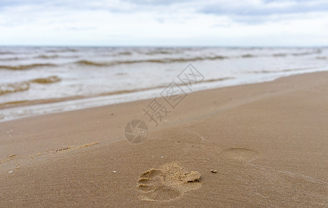 黄海海岸的风景 海洋 脚印 热带 脚 假期 走 旅行背景图片