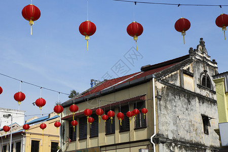 灯笼 传统 红色的 繁荣 传统的 节日 佛教 装饰品背景图片