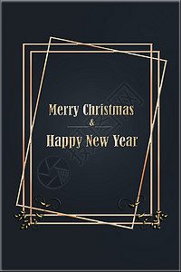 金色和黑色的圣诞卡片 金框 庆典 装饰品 艺术 插图背景图片