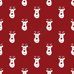 手绘仙鹿新年和圣诞节无缝模式 手工绘制驯鹿涂鸦没有缝合的格局 背景矢量一插图 复古的 十二月背景