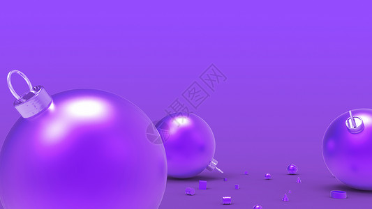 白色背景的紫色圣诞球 用于圣诞树 圣诞玻璃 金属和塑料球的彩色圣诞球 一组挂着节日装饰模板的小玩意 3d 渲染图 礼物 金子背景图片