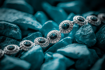 奢华钻石手镯 珠宝和时装品牌 爱 丝带 豪华背景图片