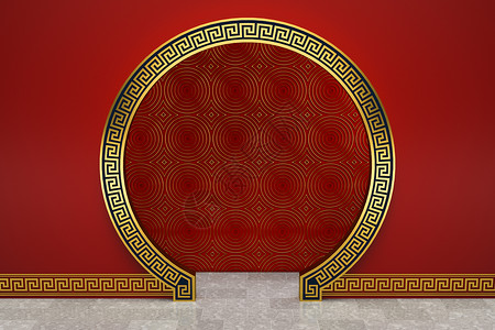 中式红背景 节日装饰 3D铸造 空的 坡度 春节背景图片