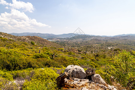 希腊罗得斯岛Laerma附近的景观 10年后 旅游 晴天图片