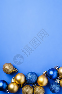 圣诞成品 蓝金装饰和胸围装饰 邀请函 海报 装饰品背景图片