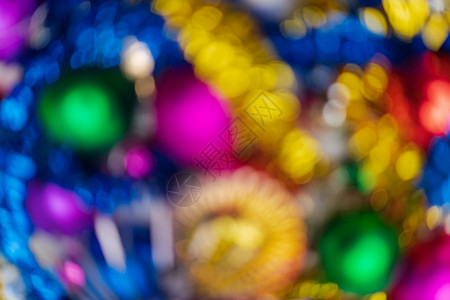 散焦生动的圣诞球节日装饰抽象模糊散景背景效果背景图片