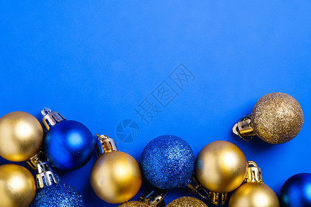 圣诞成品 蓝金装饰和胸围装饰 邀请函 圣诞节 庆典背景图片