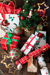 圣诞礼物礼品袋小玩意儿快乐和光明高清图片