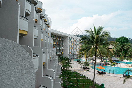 印度尼西亚巴塔姆海滨旅馆度假胜地和游泳池区 2019年5月4日 天堂 树背景图片
