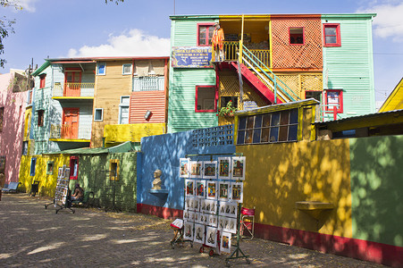博尼托布宜诺斯艾利斯 旧城街头观 卡米尼托 拉博卡 阿根廷 南美洲 拉丁 旅游景点背景