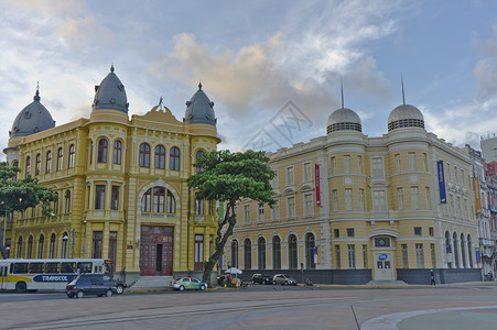 伯南布哥州累西腓 旧城街景 巴西 南美洲 历史中心 古老建筑 街道背景