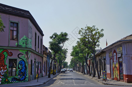 圣地亚哥街景圣地亚哥 旧城街景 智利 南美洲背景