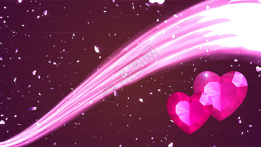 背景与漂亮的粉红色心形 3D 渲染背景图片