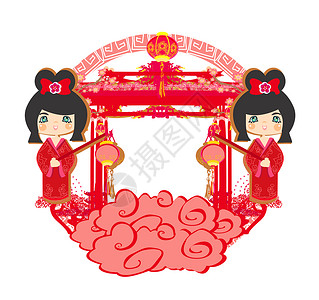 中国新年的中秋节-装饰框架图片