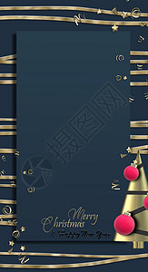 新年图海报Christmas 菜单模板 菜单卡 小册子 绘画背景
