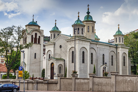 升天教堂贝尔格莱德塞尔维亚 圆顶 遗产 建筑学 历史性背景图片
