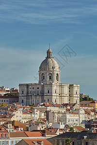葡萄牙里斯本的Alfama全国全神社和城市线 天线 首都图片