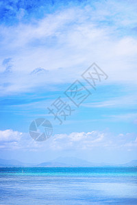 淡蓝天背景 度假和海上旅行概念 复制空间隔离的美丽海景 天堂 夏威夷图片
