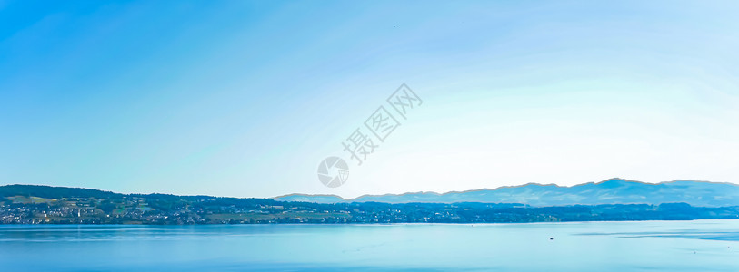 Wollerau 的苏黎世湖 瑞士施维茨州 苏黎世湖 瑞士山景 夏季蓝水和天空 田园诗般的自然和完美的旅游目的地 是风景艺术印刷背景图片
