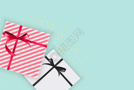 礼物盒矢量在蓝色背景的抽象圣诞节和新年礼物盒 它制作图案矢量 问候语 情人节背景