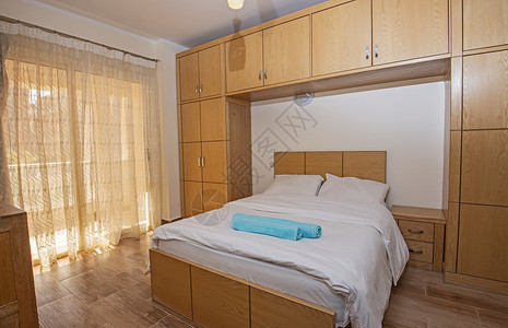 室内双卧房设计内部设计 装饰风格 羽绒被 窗户 建筑学 网状窗帘背景图片