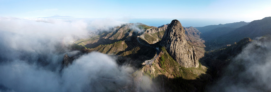 全景景观 罗克·德阿甘多 拉戈梅拉 加那利群岛高清图片