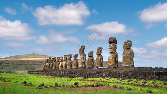 智利复活节岛的古老穆阿伊 自然 旅行 文化高清图片