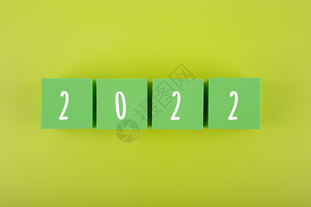 2022 数字绿色背景与复制 spac 快乐的背景图片