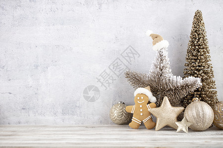 小金星圣诞金星 圣诞装饰品 灰色背景图案 假期 黄色的背景
