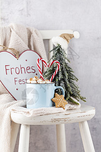圣诞装饰 木林会长 庆典 假期 问候语 糖果 椅子背景图片