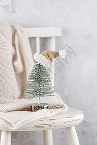 圣诞装饰 木林会长 快活的 姜饼 新年 卡布奇诺咖啡 冬天 椅子背景图片