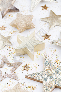 新年庆典和圣诞节背景 圣诞装饰品最佳景色 星星 框架背景图片