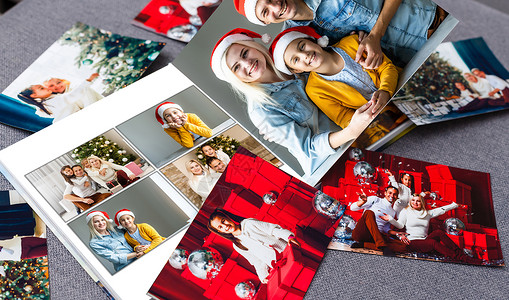 带圣诞节照片的相片本 纸 树 假期 专辑 家高清图片