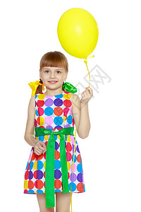 带气球的小女孩 氦 美丽 快乐的 童年 迷人的背景图片
