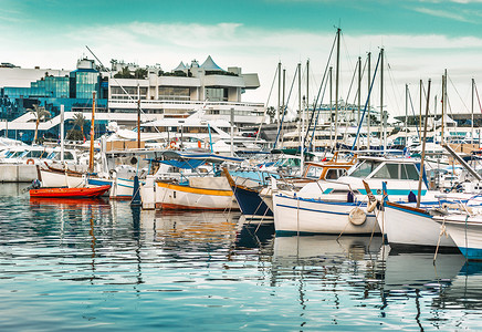 嘎纳电影节对坎纳市和旧港口的观察 节日 欧洲联盟 地标 地中海 蔚蓝背景