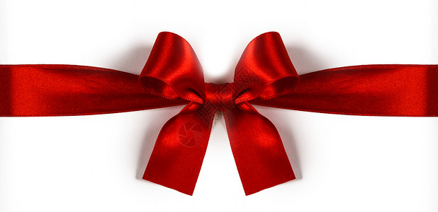 孤立在惠特上的红丝带蝴蝶结 打结 周年纪念日 白色的 卡片背景图片